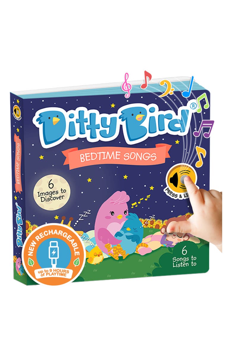 Ditty Bird Bedtime Songs Interactive Musical Sound Book, Main, color, Navy