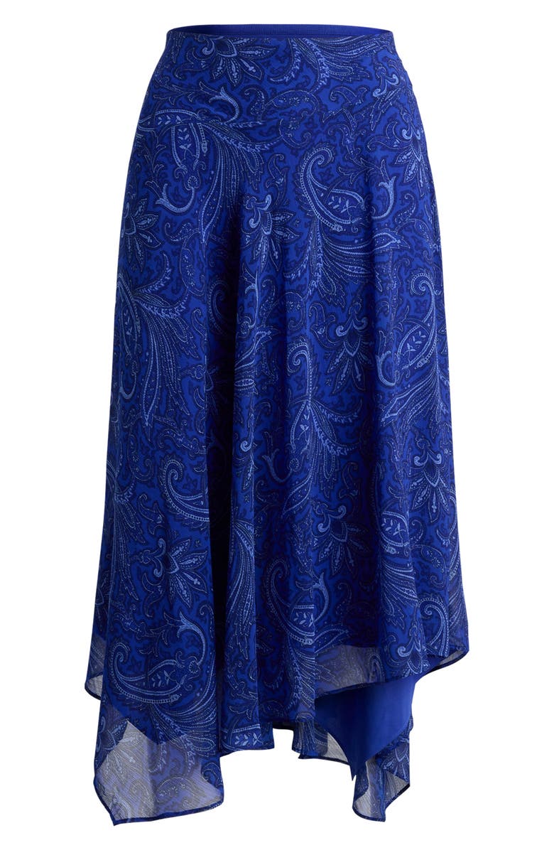 Lauren Ralph Lauren Paisley High Low Midi Skirt, Alternate, color, Blue/ Multi