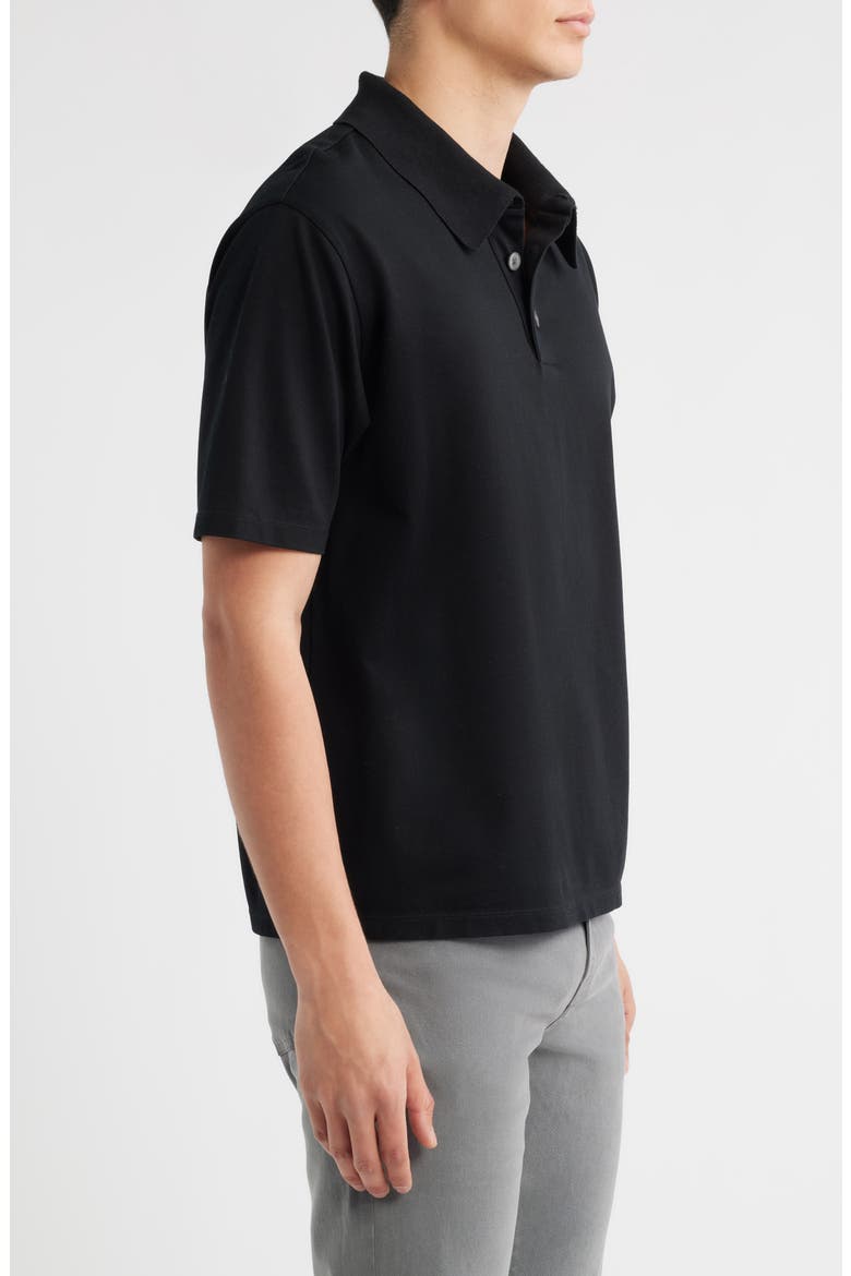 Silk & Cotton Polo, Alternate, color, BLACK