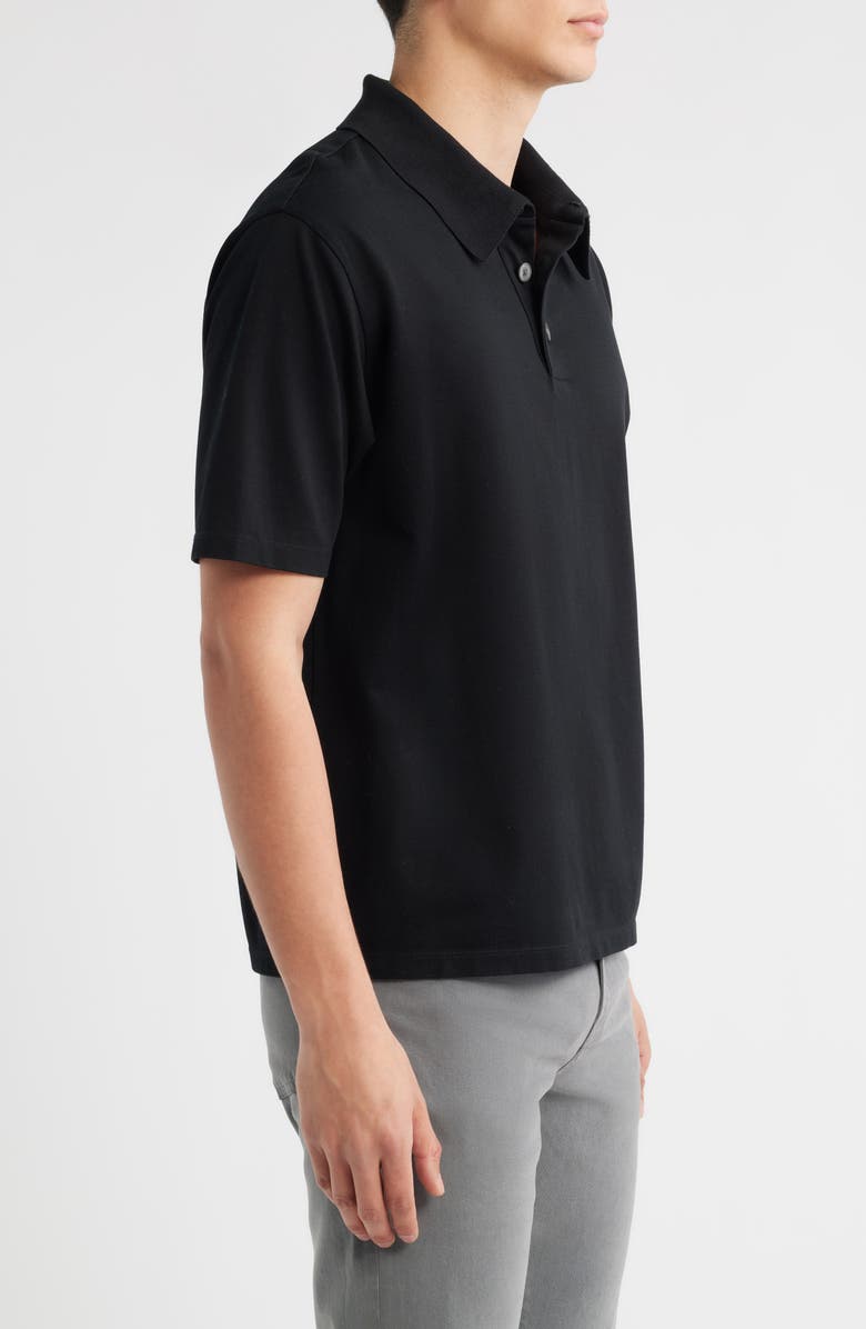 FRAME Silk & Cotton Polo, Alternate, color, Black