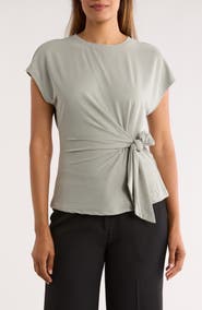 NORDSTROM RACK Short Sleeve Tie Detail Top