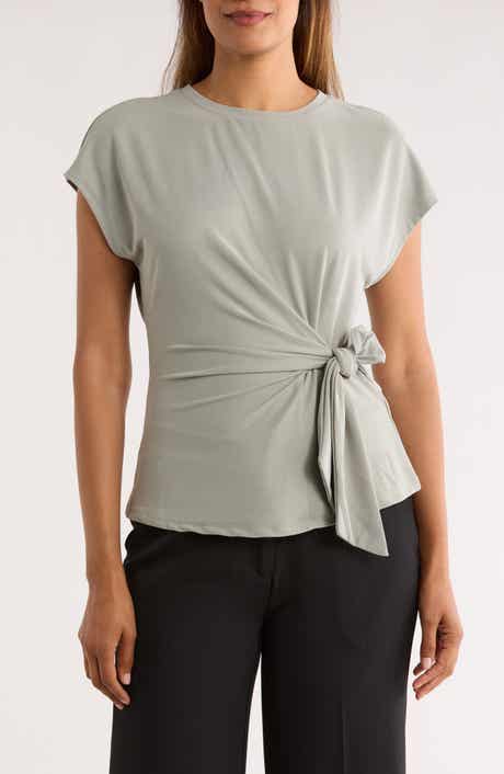 NORDSTROM RACK Short Sleeve Tie Detail Top