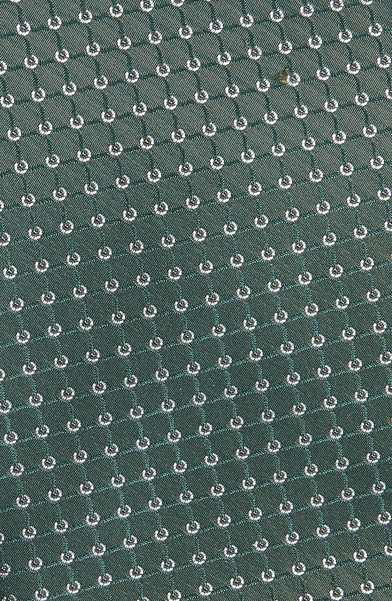 Brioni Micromedallion Silk Tie, Alternate, color, Anthracite/ White