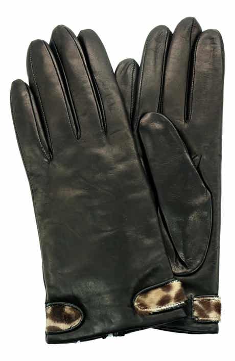 Portolano Genuine Calf Hair Trim Leather Gloves