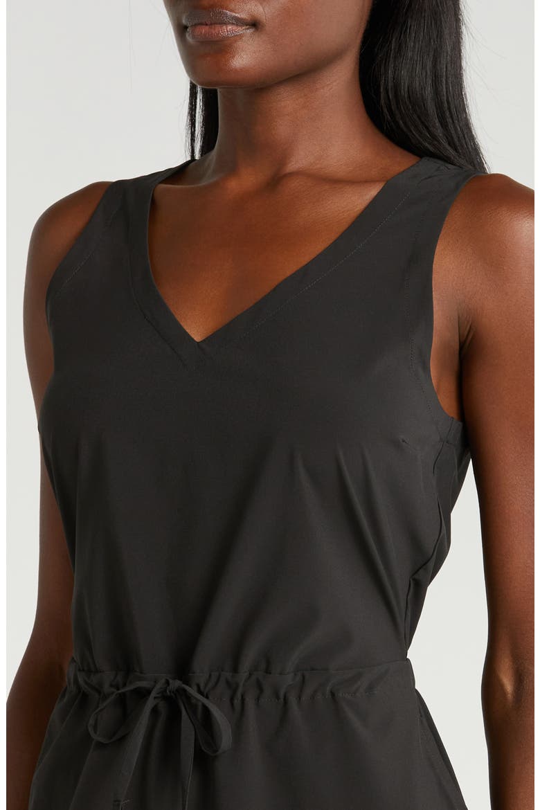Breeze Drawstring Waist Dress, Alternate, color, BLACK