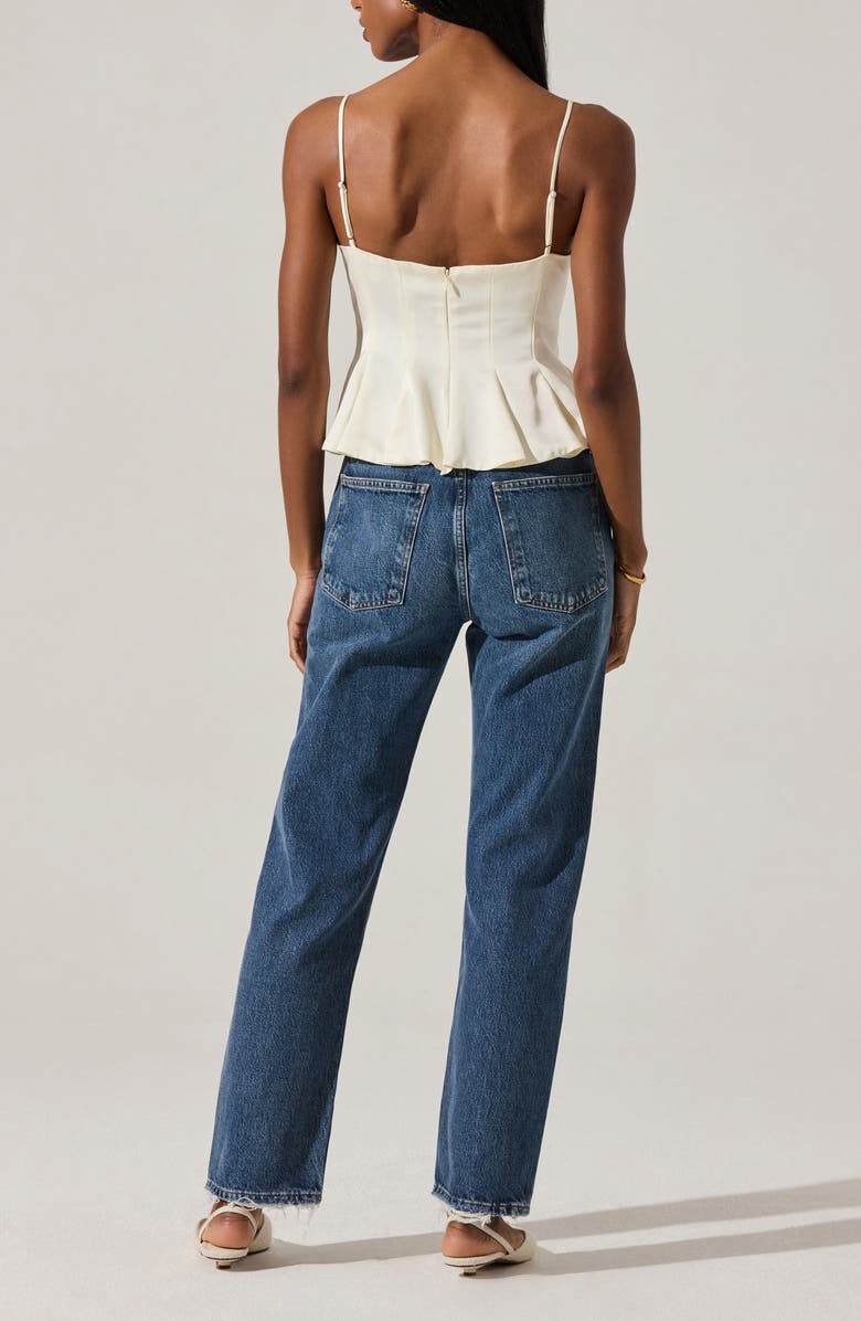 ASTR the Label Paislee Satin Peplum Top, Alternate, color, Cream