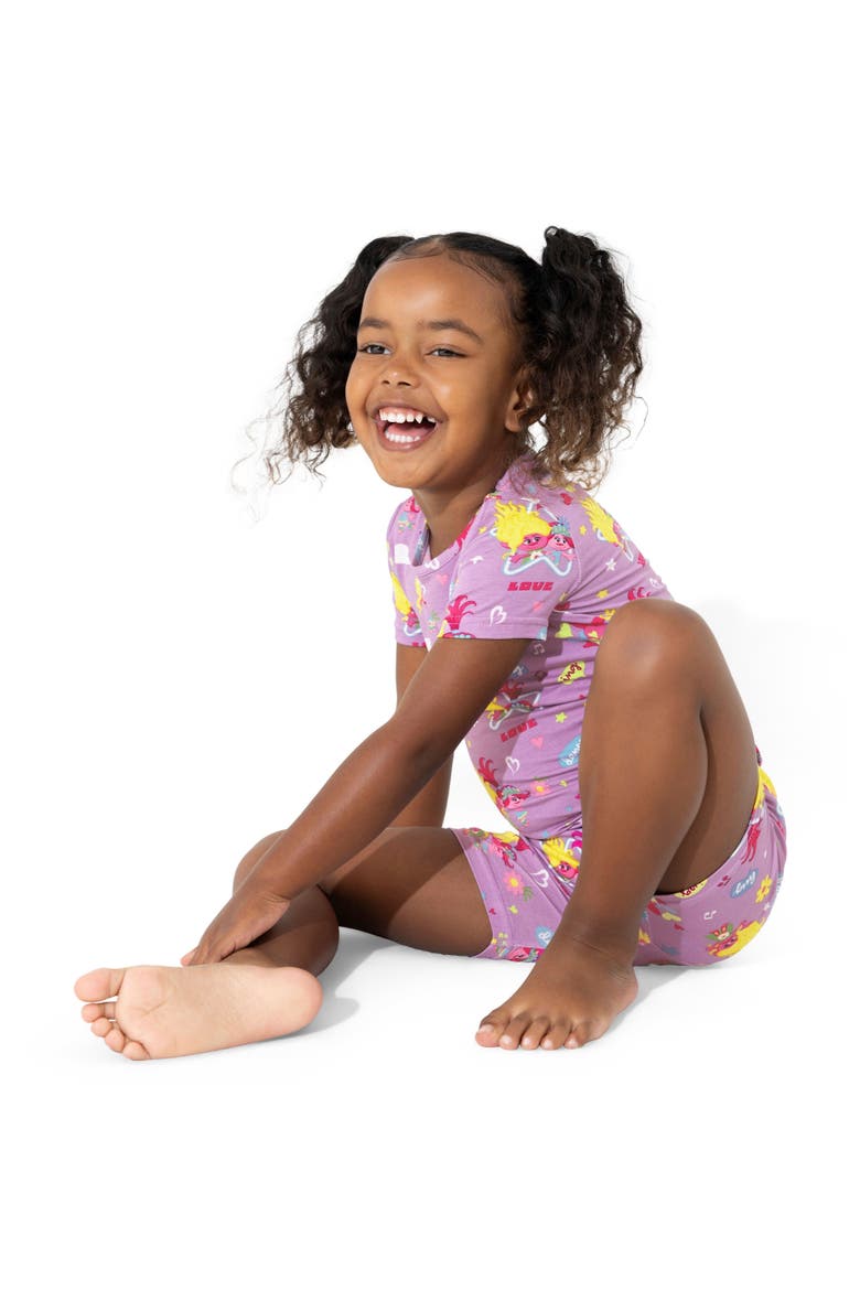 Trolls Valentine's Kids 2-Piece Short Sleeve & Shorts Pajama Set, Alternate, color, Trolls Valentine's