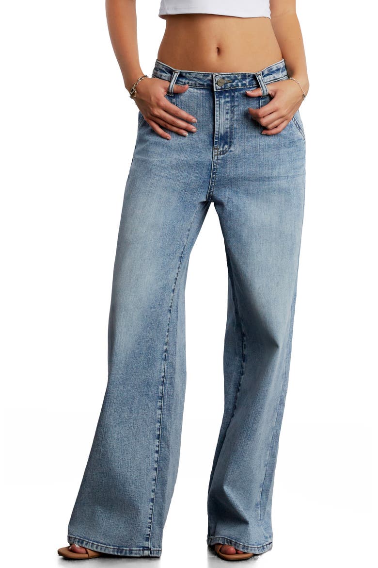 Tuck & Go Straight Leg Jeans, Main, color, DENIM WATER