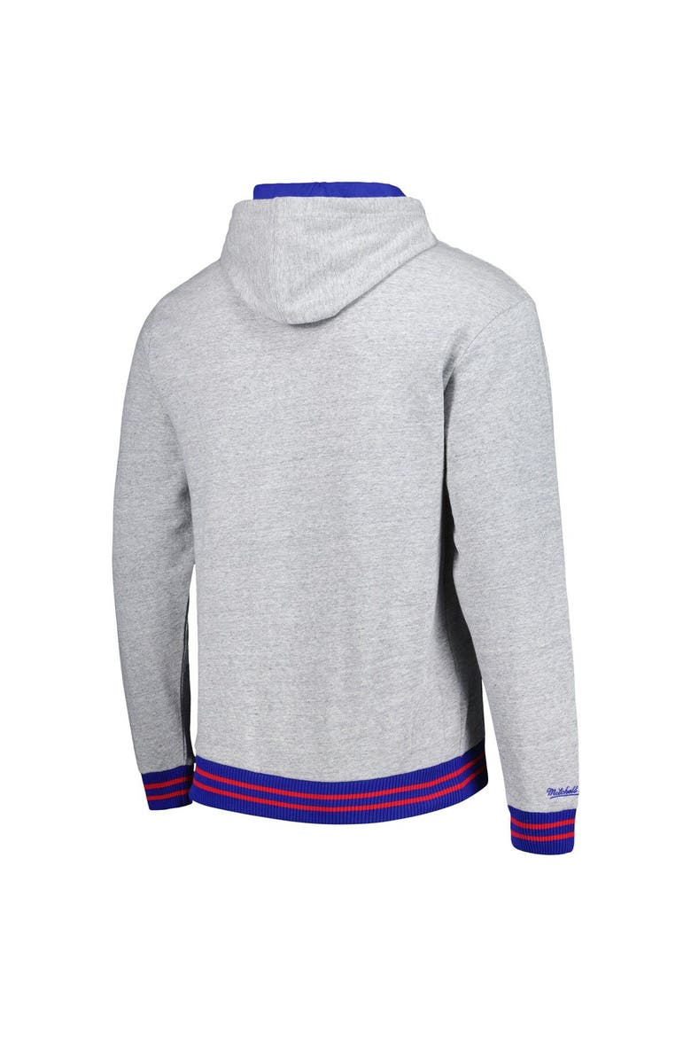 Men's Mitchell & Ness Heather Gray Kansas Jayhawks Pullover Hoodie, Alternate, color, Heather Gray