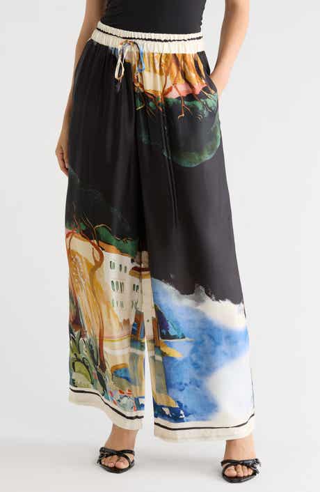 Print Wide Leg Pants