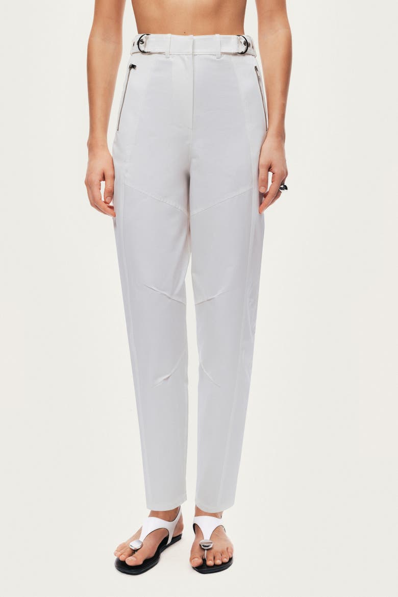 High-Waist Tailored Tapered Pants, Main, color, White