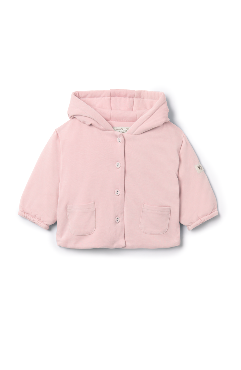 Bebe Bella Girl Front Button Pocket Puff Jacket, Main, color, Petal