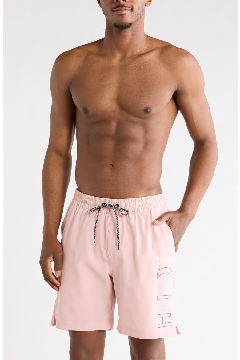 Crossover Volley Swim Trunks, Main, color, BEACH CLAY