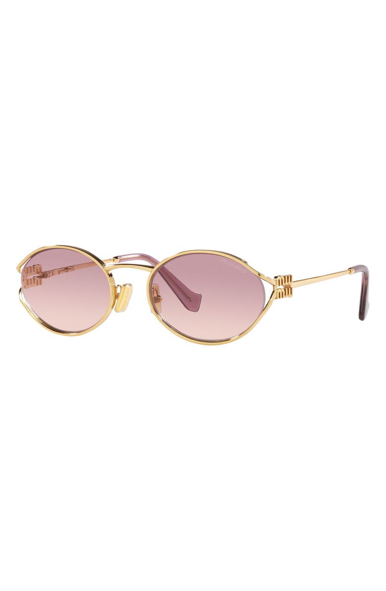 Miu Miu 54mm Gradient Oval Sunglasses, Alternate, color, Gold
