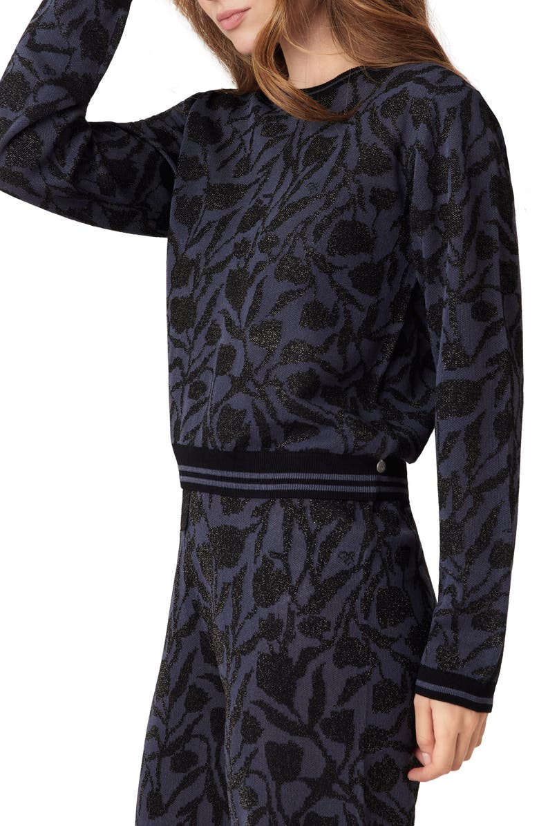 Floral Jacquard Crewneck Sweater