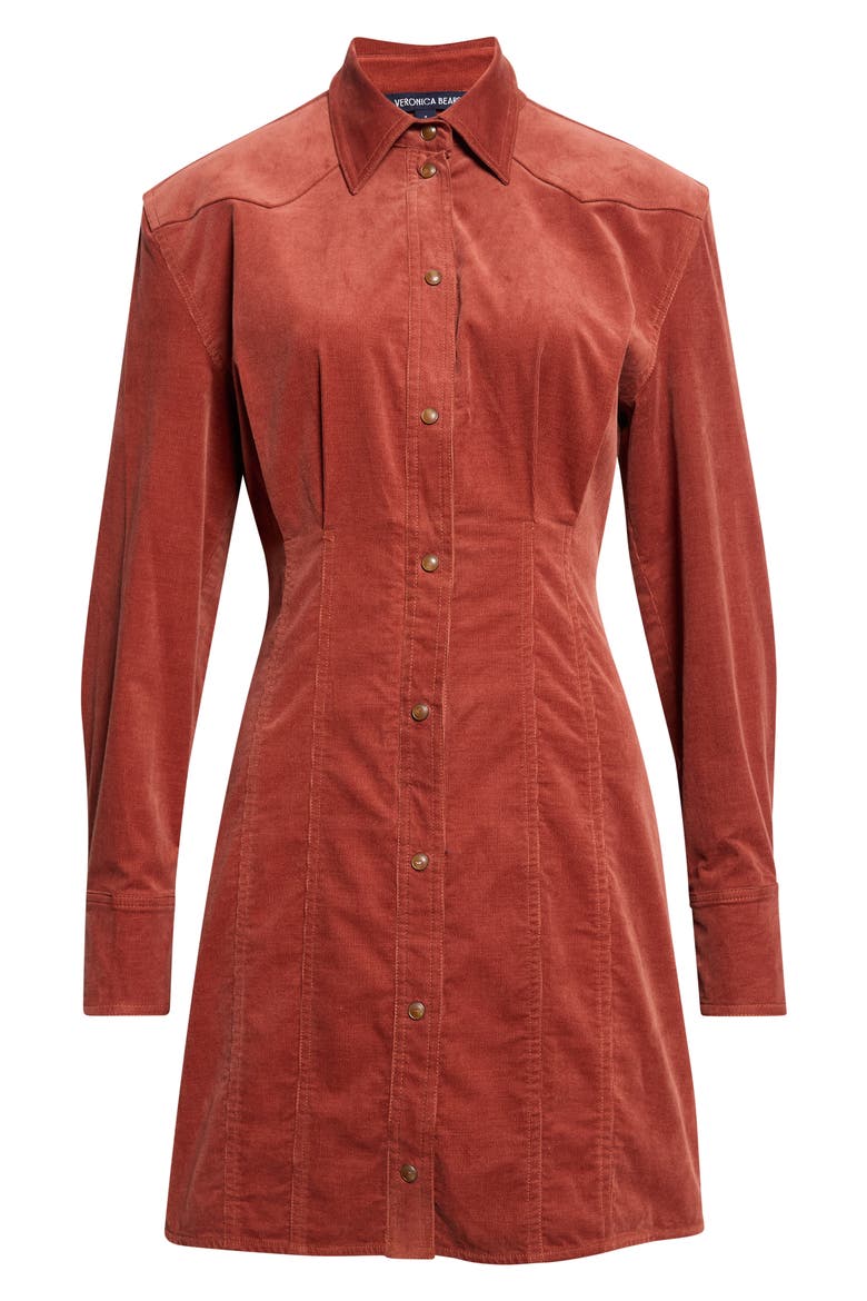 Evren Mini Shirtdress, Alternate, color, RUST