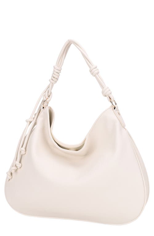 Mali + Lili Yasmin Vegan Leather Hobo Shoulder Bag in Cream at Nordstrom
