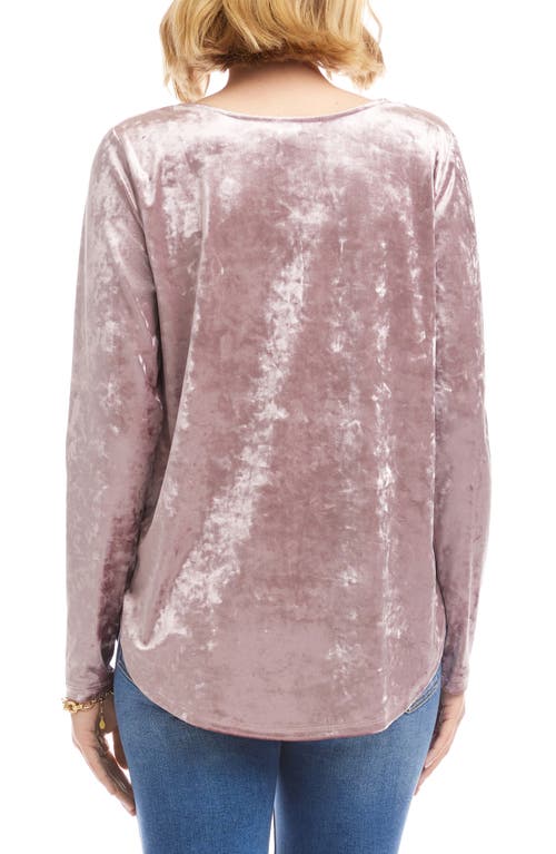 Karen Kane Crushed Velvet Top Shirttail Top In Pink
