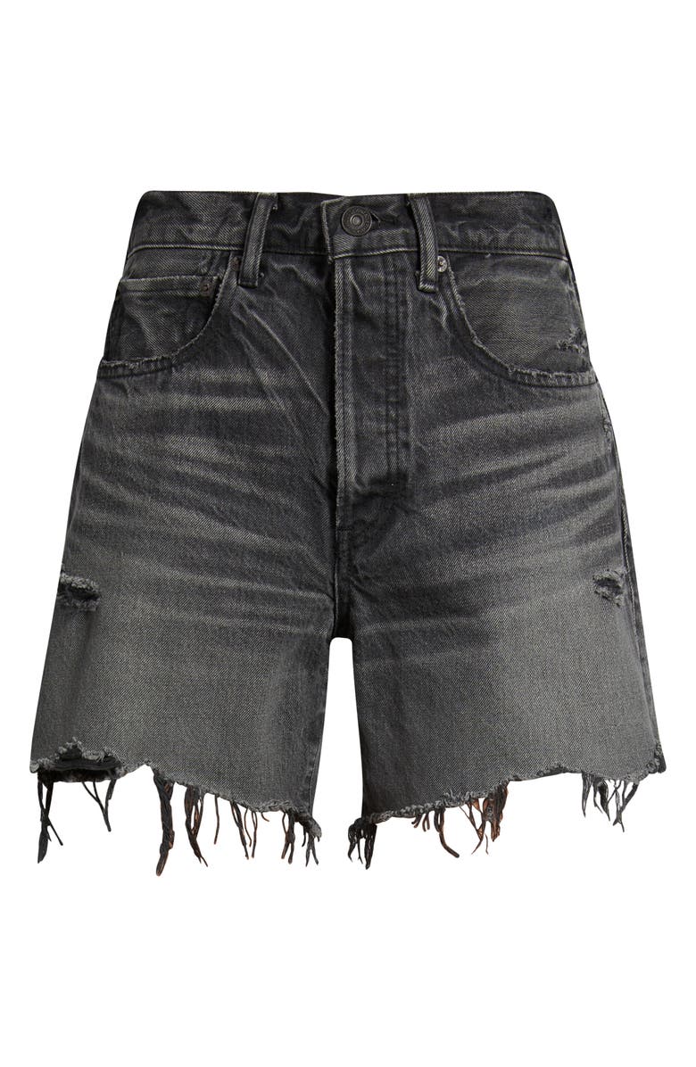 MOUSSY VINTAGE Shirley High Waist Cutoff Denim Shorts, Alternate, color, Black