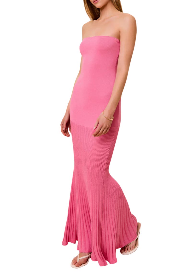 The Marley Strapless Rib Maxi Dress, Alternate, color, ROSE WATER