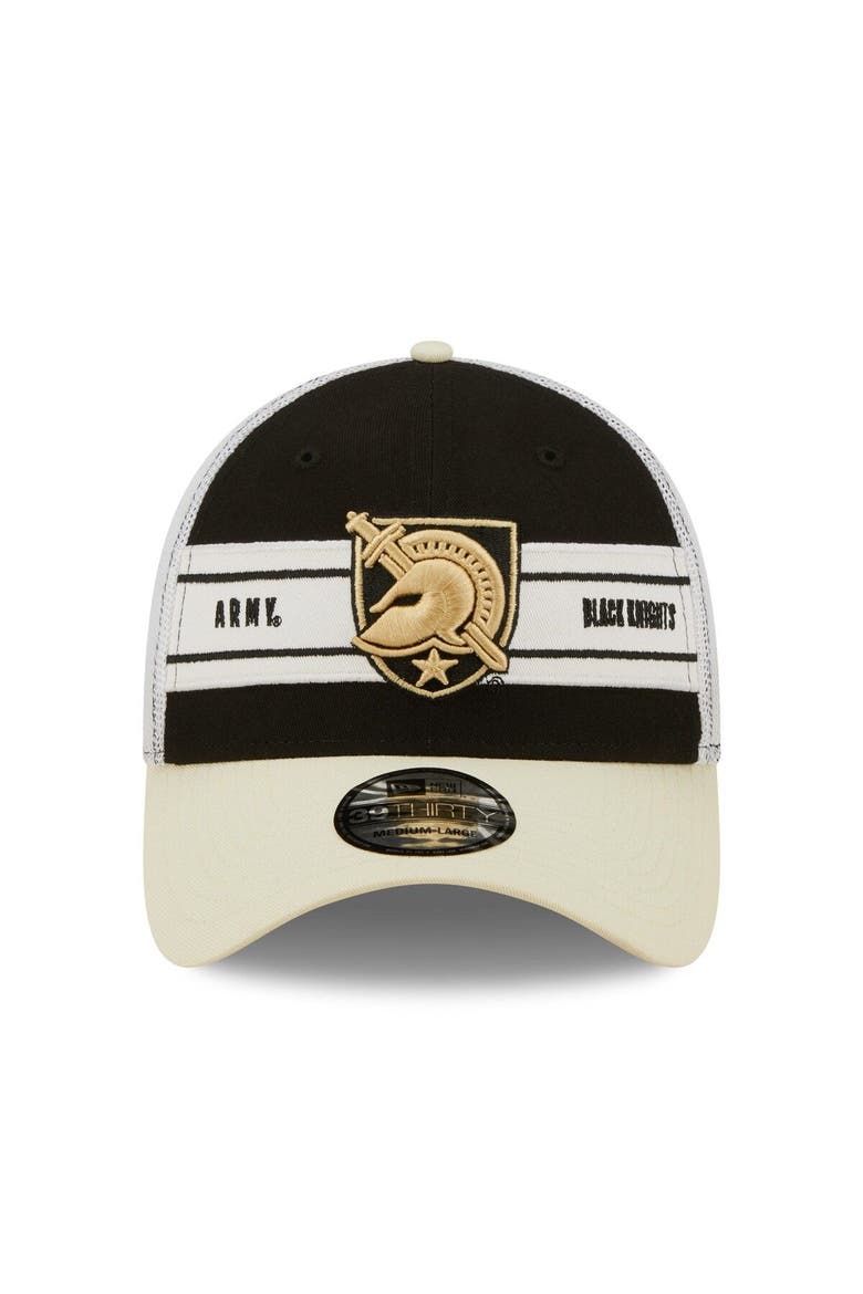 Men's New Era Black/Gold Army Black Knights Banded 39THIRTY Flex Hat, Alternate, color, Black