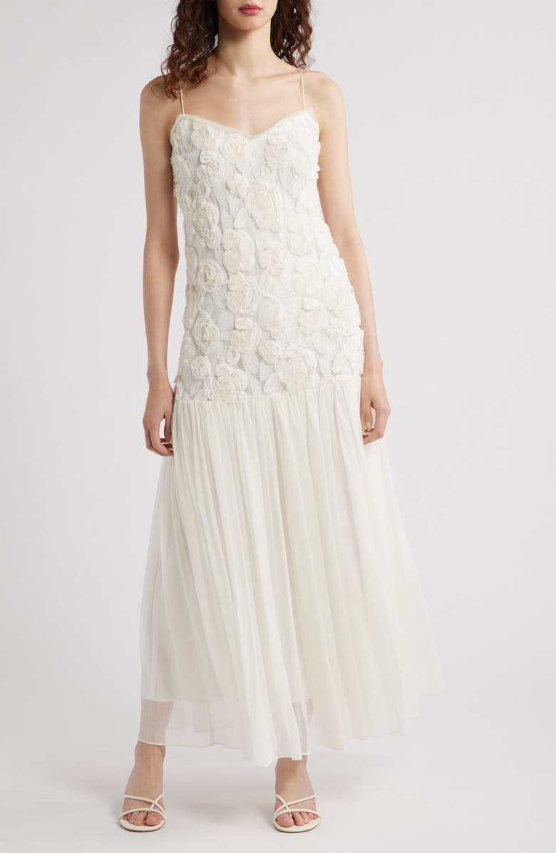 Lucy Paris Arwen Floral Dropped Waist Maxi Dress, Main, color, 