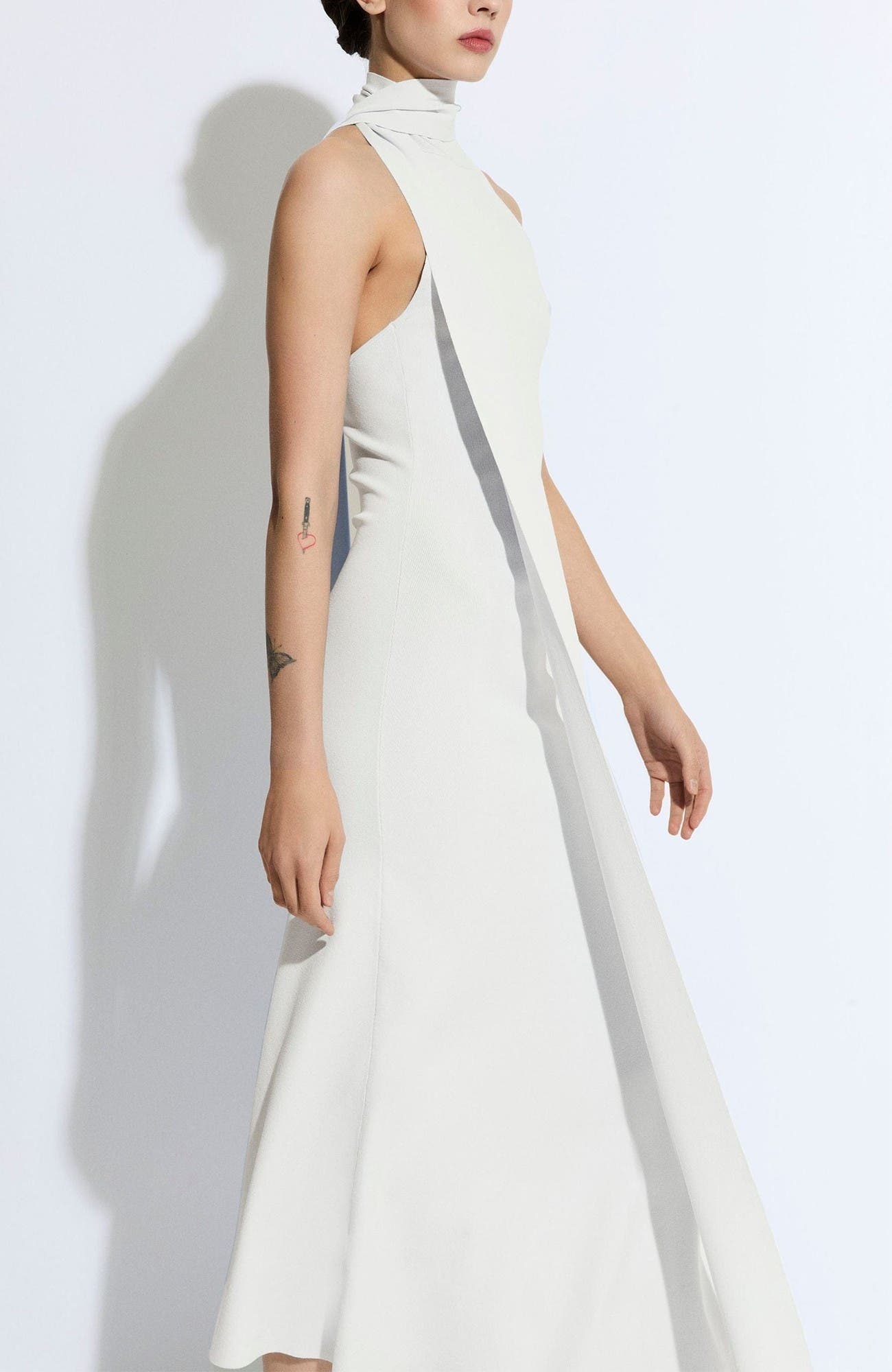 LAPOINTE Matte Viscose Halterneck Dress (Women) | Nordstrom