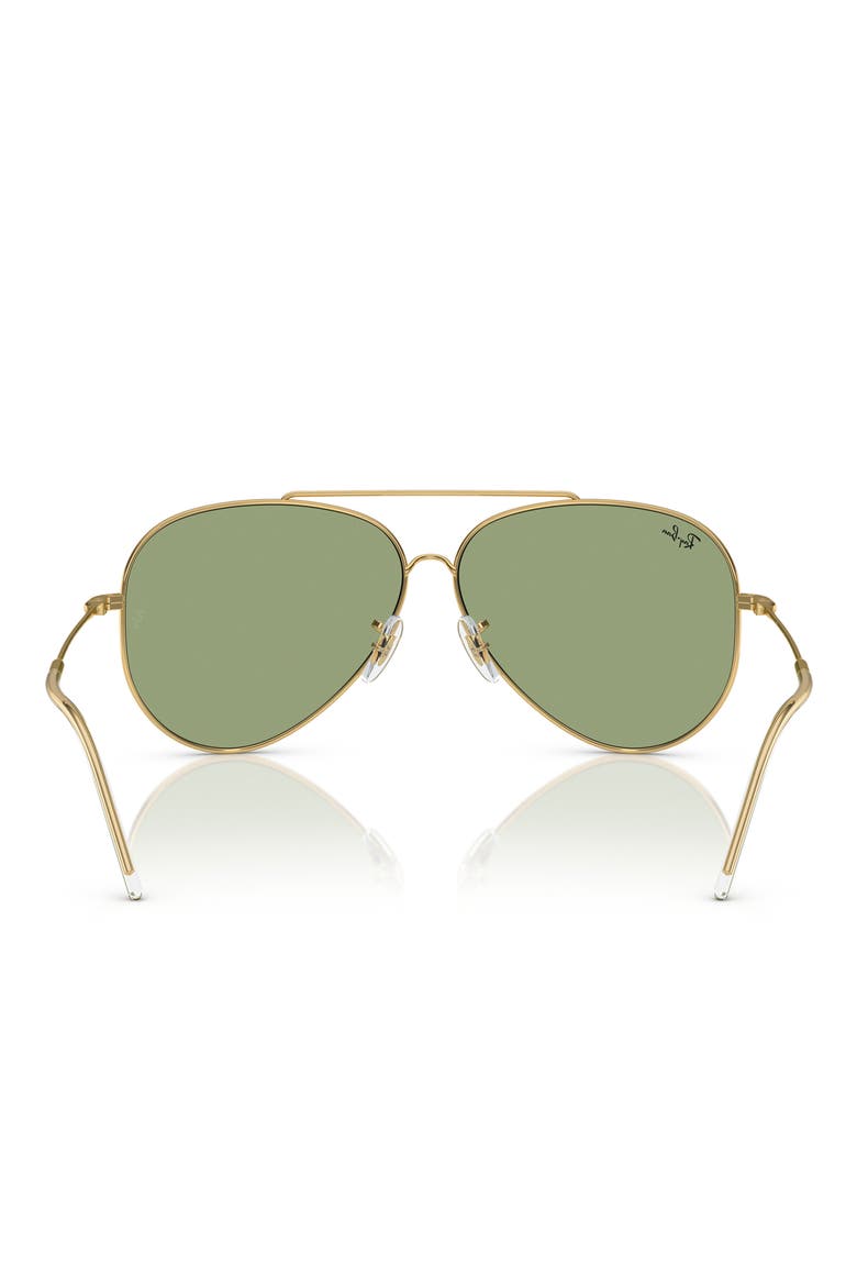 Aviator Reverse 59mm Pilot Sunglasses, Alternate, color, GREEN