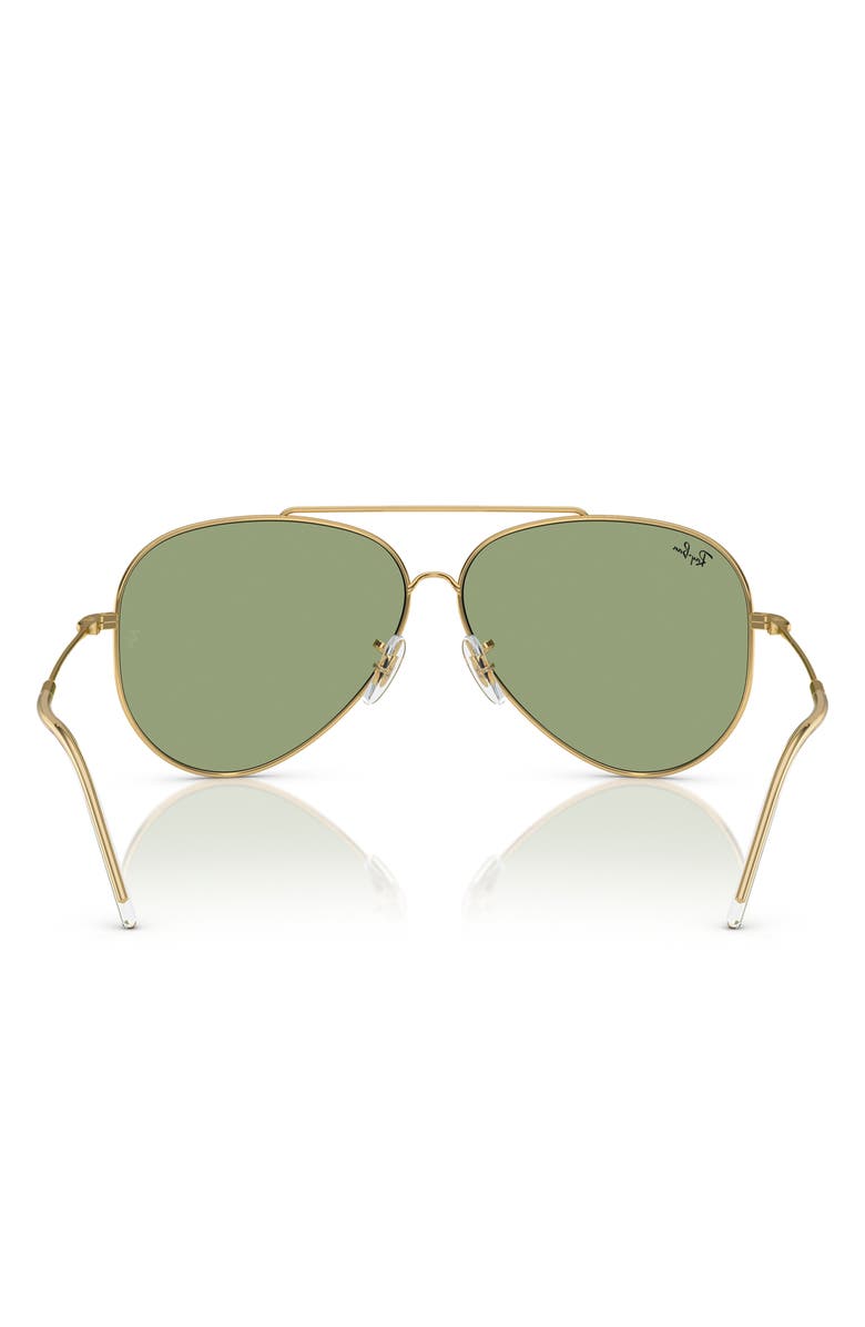 Ray-Ban Reverse 62mm Oversize Aviator Sunglasses, Alternate, color, Green