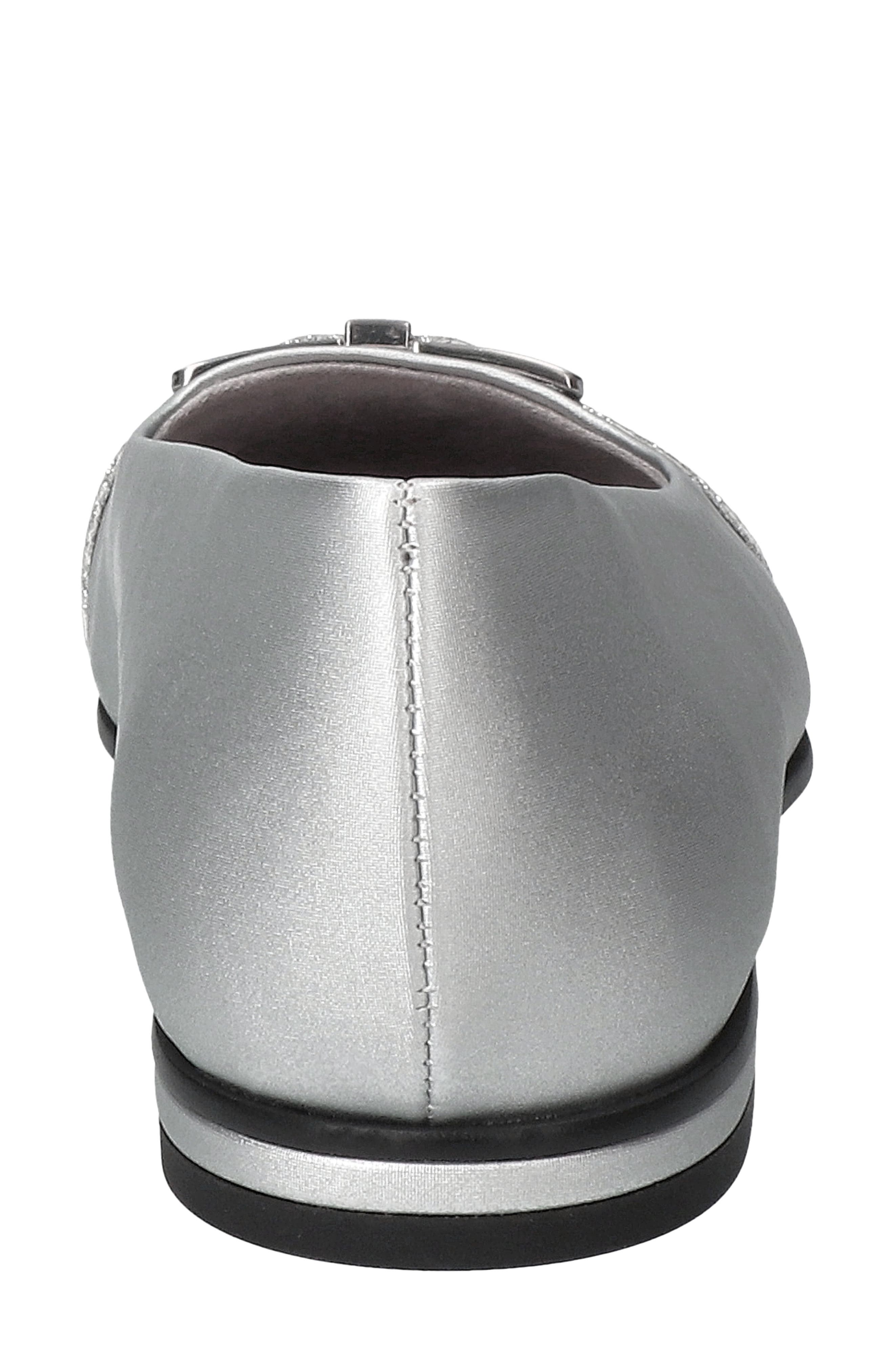 EASY STREET Keely Flat, Alternate, color, Silver Satin-Glitter