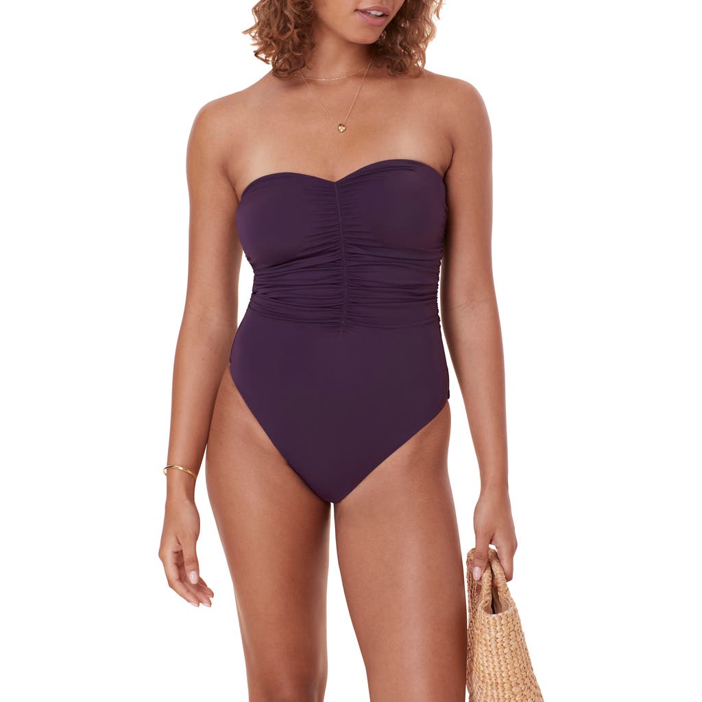 Andie The Pana Strapless One-Piece Swimsuit in Acai