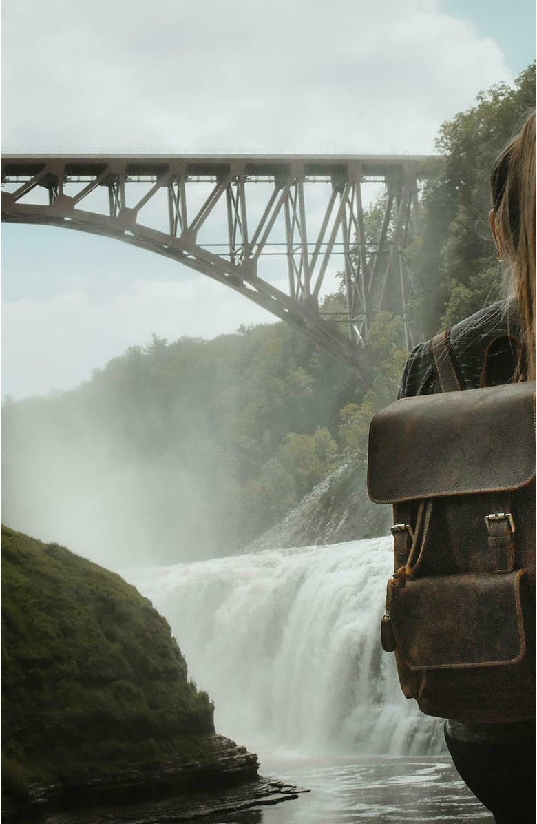 STEEL HORSE LEATHER The Hagen Backpack | Vintage Leather Backpack, Alternate, color, Brown