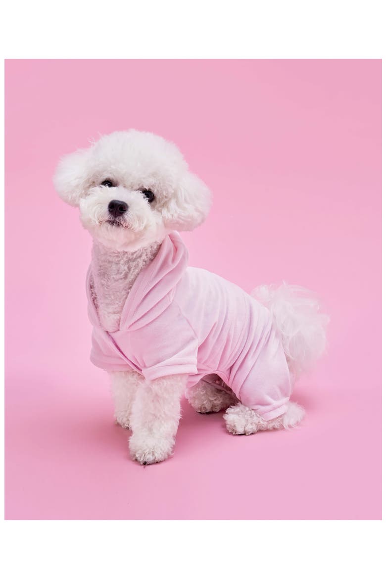 Velour Dog Tracksuit, Alternate, color, PINK