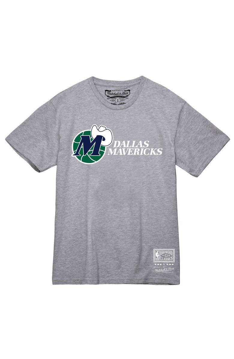 Mitchell & Ness Unisex Mitchell & Ness Gray Dallas Mavericks Hardwood Classics MVP Throwback Logo T-Shirt, Alternate, color,