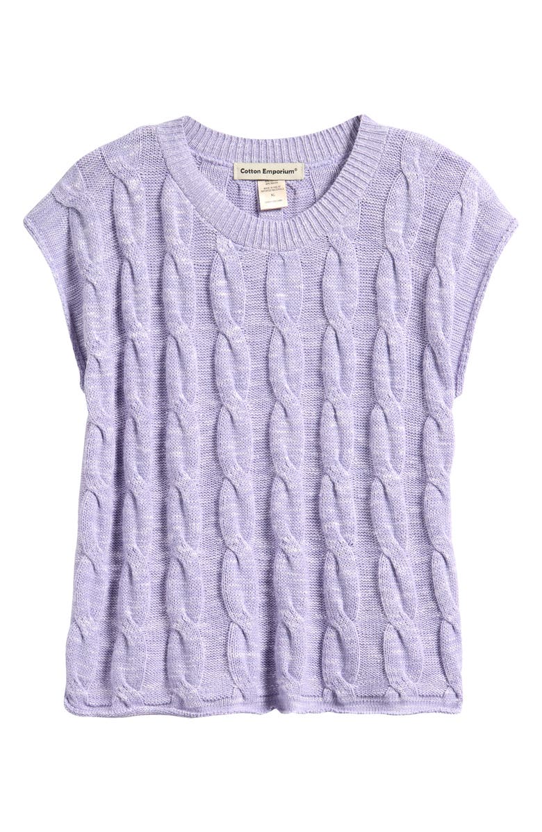 Cotton Emporium Kids' Cotton Blend Sweater Vest, Main, color, Lavendar Cable
