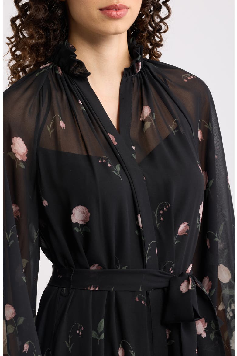 Robin Floral Tiered Chiffon Maxi Dress, Alternate, color, BLACK MULTI