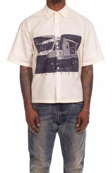 Truck Graphic Short Sleeve Button-Up Shirt