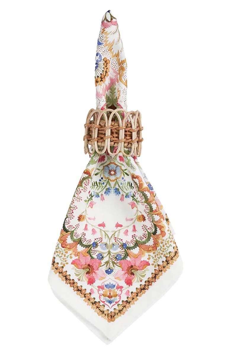 Juliska Sofia Set of 4 Sateen Napkins, Alternate, color, White Multi