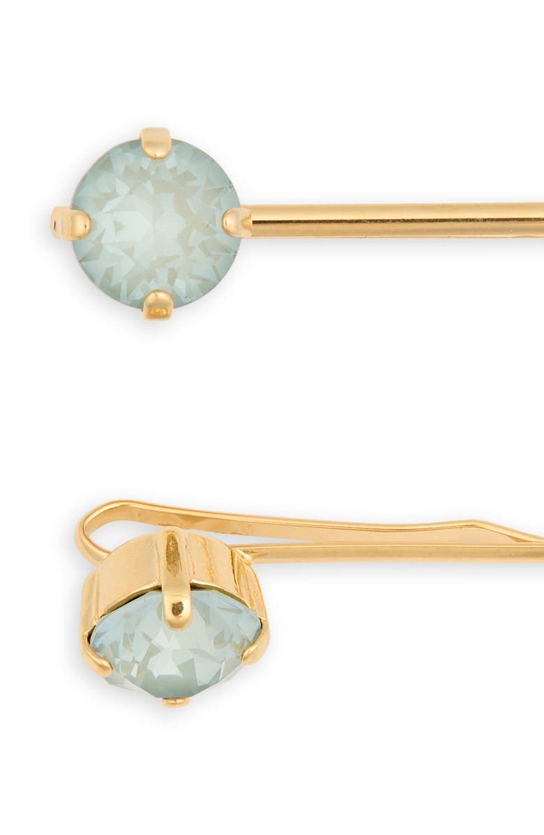 L. Erickson Little Gem Set of 2 Swarovski Crystal Bobby Pins, Alternate, color,