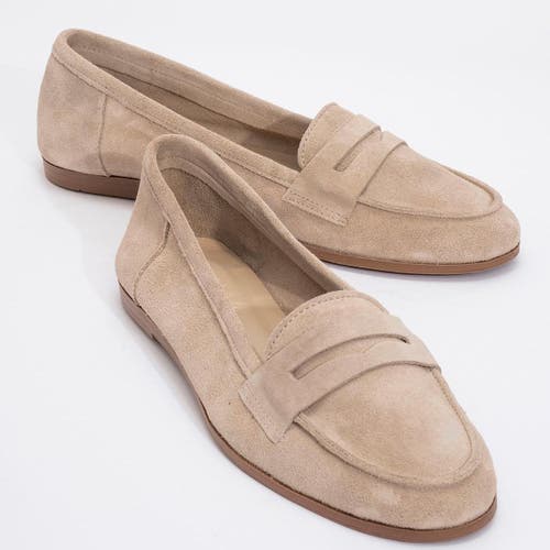 Forever & Always Shoes Women's Neutrals Dorothy - Beige Leather Loafers In Beige Suede Leather