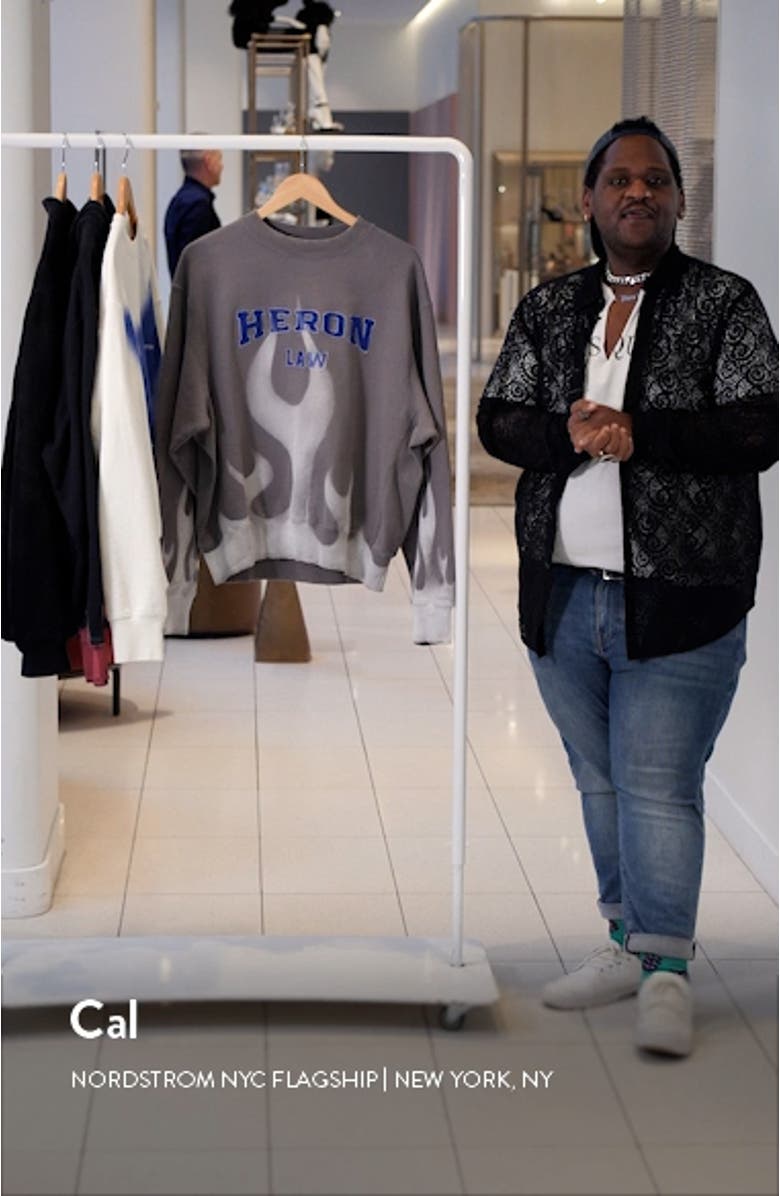 Heron Law Flames Graphic Sweatshirt, sales video thumbnail