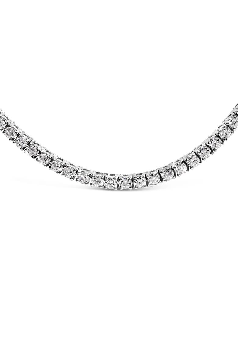 14K White Gold 10 3/4 Cttw Lab Grown Diamond Tennis Necklace, Alternate, color, White