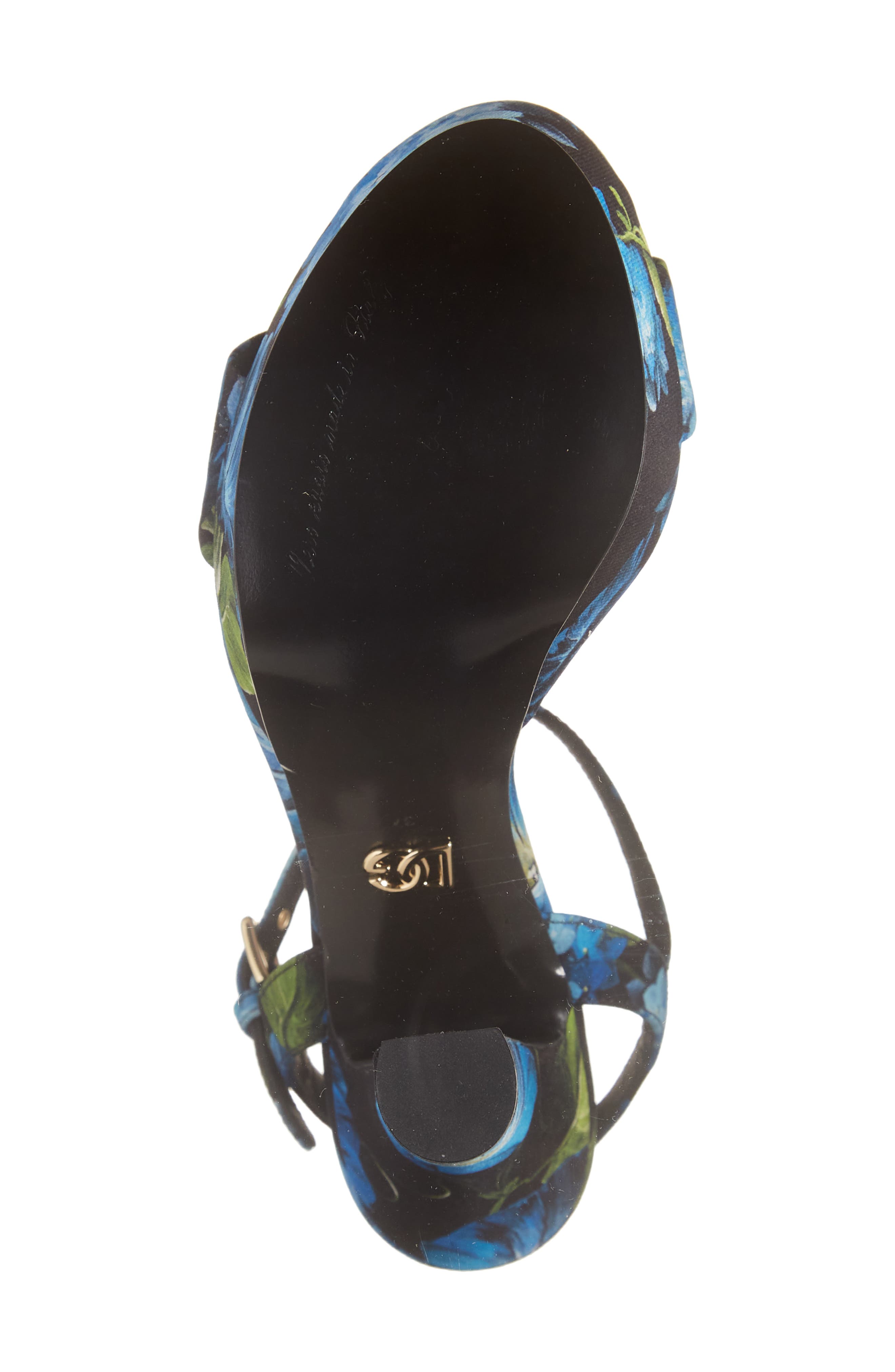 Dolce&Gabbana Keira Floral Ankle Strap Platform Sandal, Alternate, color, 