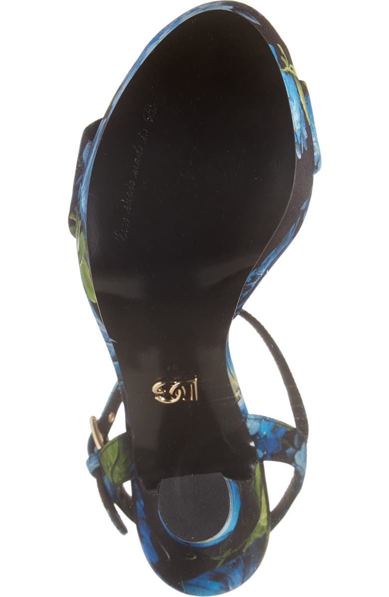 Dolce&Gabbana Keira Floral Ankle Strap Platform Sandal, Alternate, color,