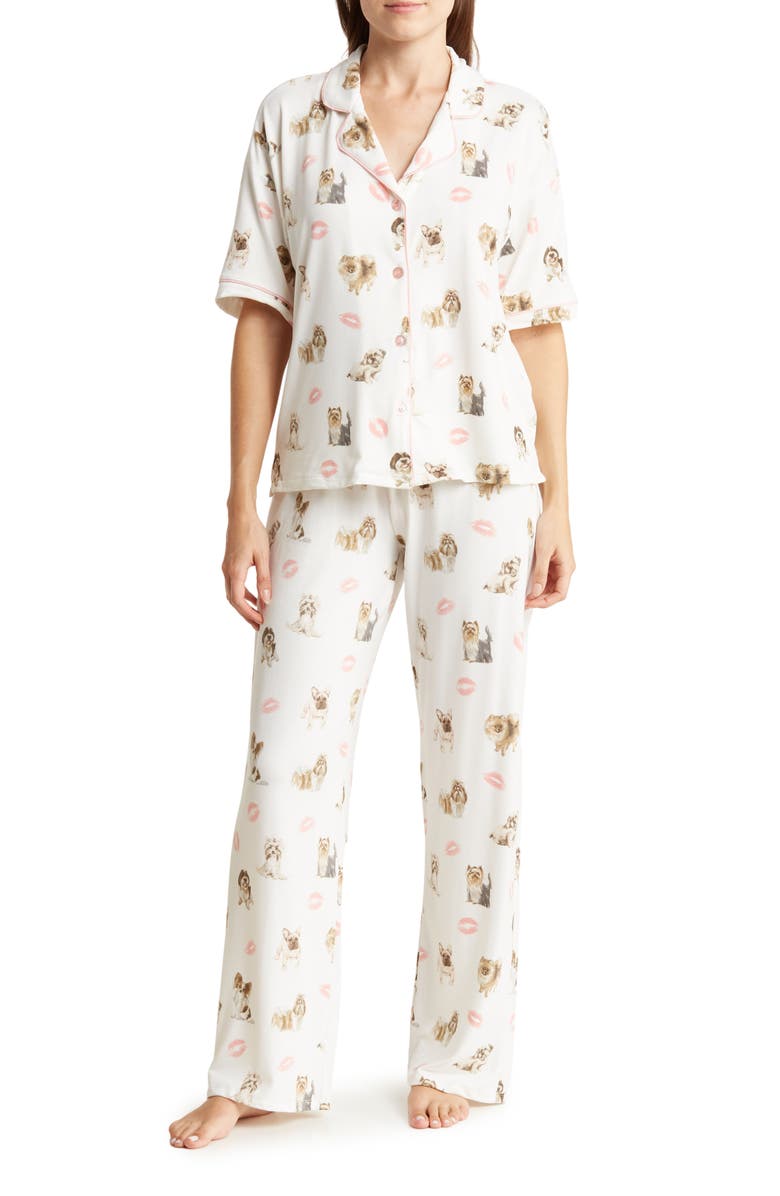 PJ Salvage Short Sleeve Knit Pajamas, Main, color, 