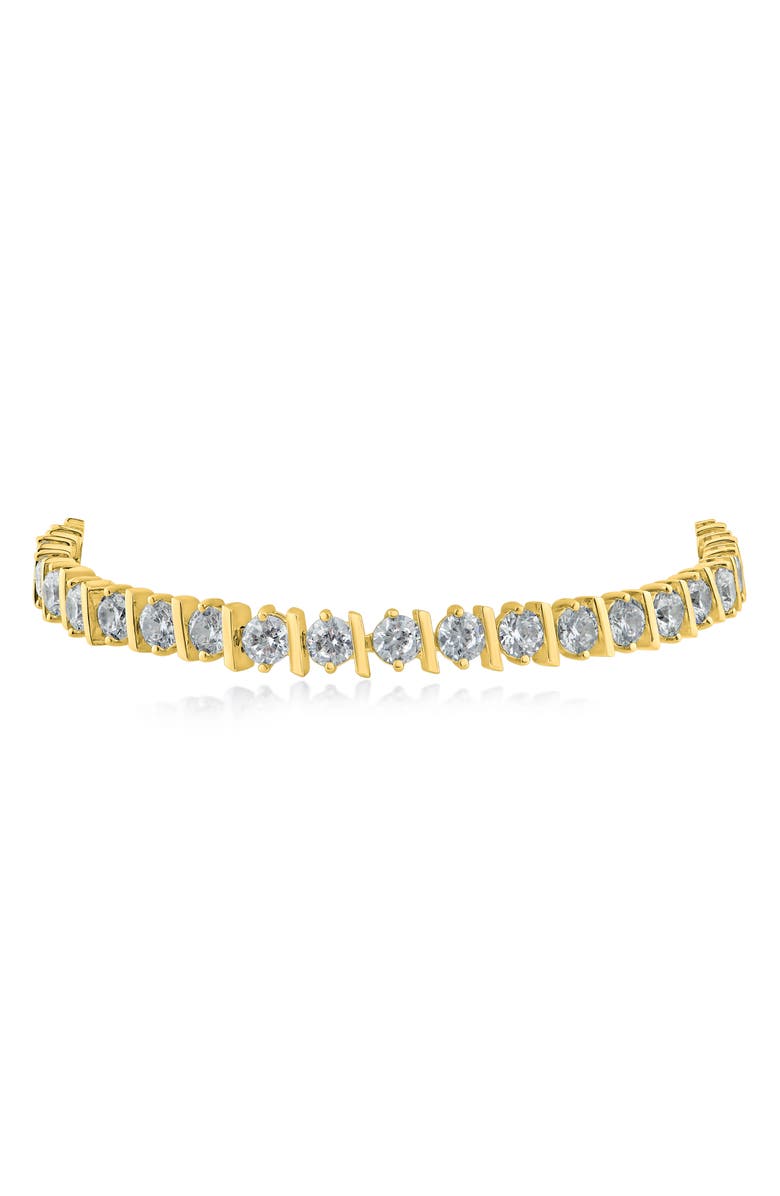 CZ by Kenneth Jay Lane Cubic Zirconia Bar Tennis Bracelet, Main, color, 