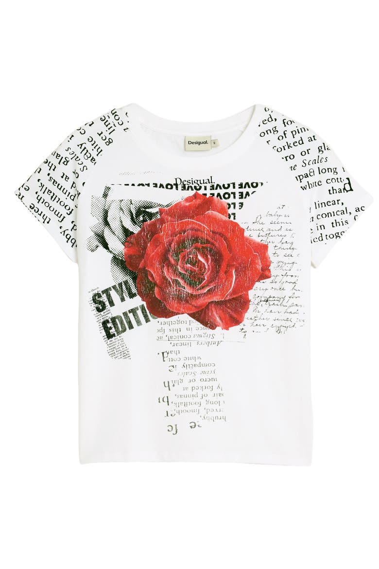 Rose Graphic T-Shirt, Alternate, color, WHITE