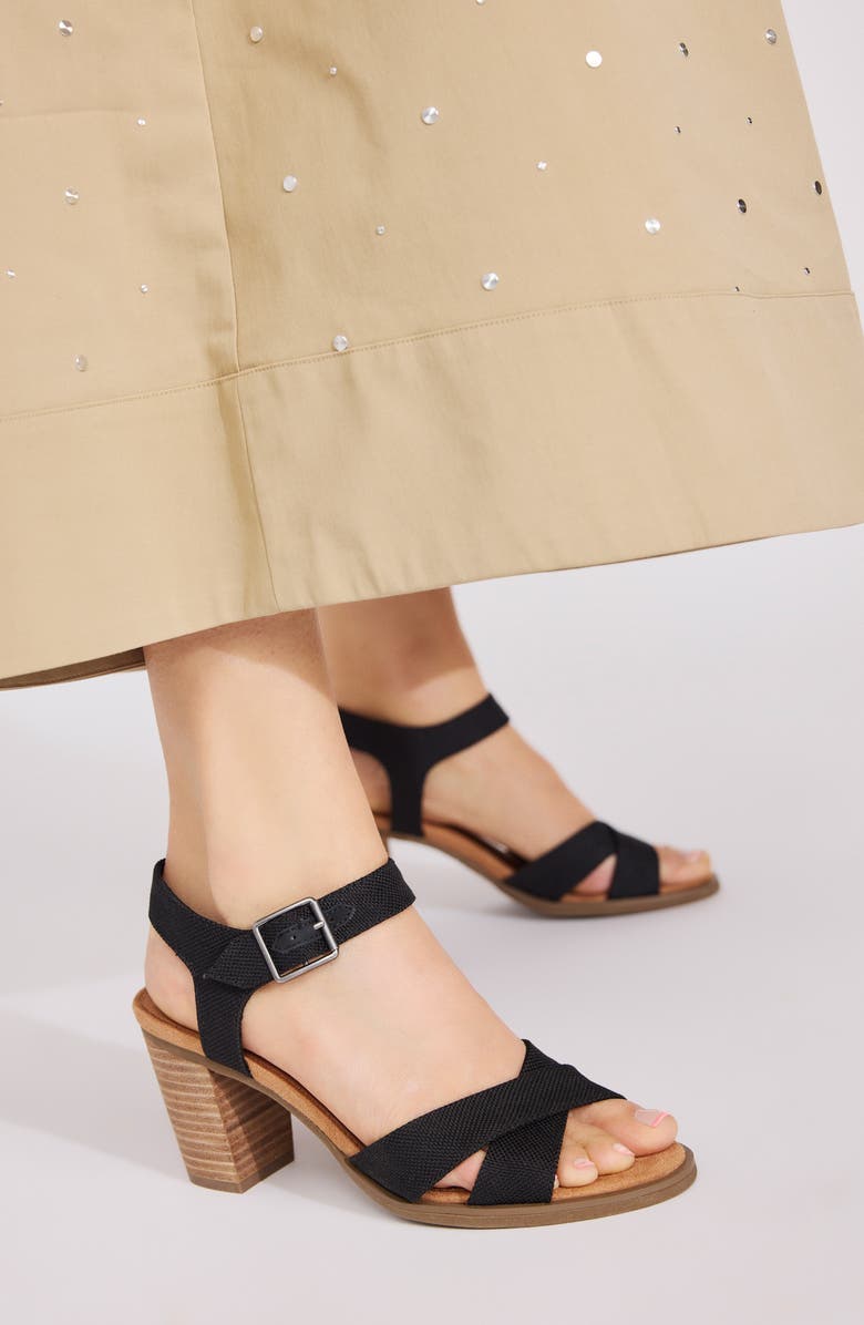 TOMS Majorca Ankle Strap Sandal, Alternate, color, Black