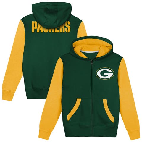 Toddler Outerstuff  Green/Gold Green Bay Packers Stadium Colorblock Full-Zip Hoodie