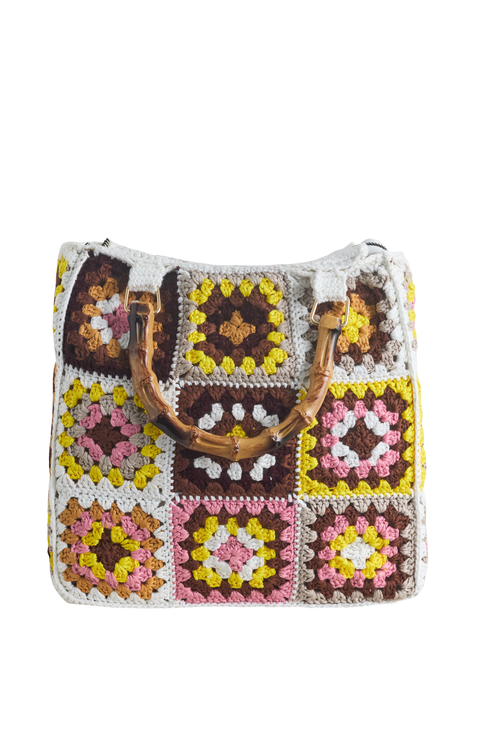 Granny Square Crochet Tote Bag